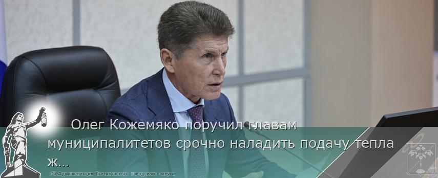      Олег Кожемяко поручил главам муниципалитетов срочно наладить подачу тепла жителям