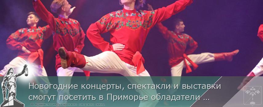 Новогодние концерты, спектакли и выставки смогут посетить в Приморье обладатели «Пушкинской карты», сообщает www.primorsky.ru