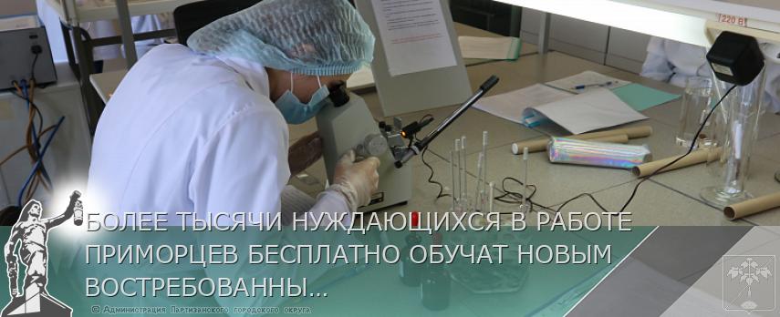 БОЛЕЕ ТЫСЯЧИ НУЖДАЮЩИХСЯ В РАБОТЕ ПРИМОРЦЕВ БЕСПЛАТНО ОБУЧАТ НОВЫМ ВОСТРЕБОВАННЫМ КОМПЕТЕНЦИЯМ